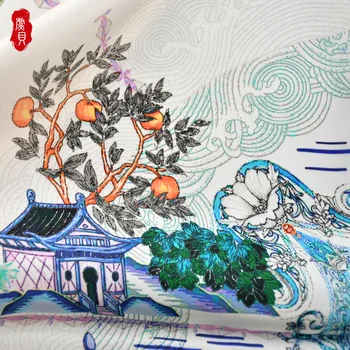 Estilo chino natural de la bufanda de seda impresa de la pagoda de las bufandas de seda real de la bolsa de seda de la banda foulard 50 cm cuadrado pequeño envoltorio de regalo de damas