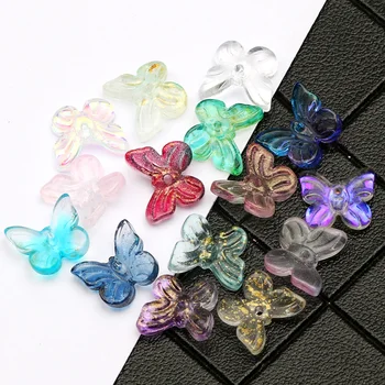 20-100pcs/lote de 10 mm Multicolor Pequeña Mariposa de Cristal checo de Perlas de Cristal Suelto Espaciador Perlas para la Joyería de Bricolaje Accesorios
