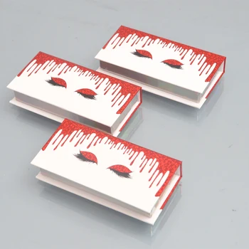 Mayorista falso logotipo personalizado pestaña caja de embalaje de las pestañas cajas paquete de faux cils de 25 mm de visón pestañas de tira magnética caso masiva de vendedores