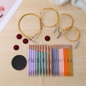Aguja de ganchillo Agujas de Tejer Circulares Conjunto de DIY Craft Kits de Accesorios de Costura Suéter de las Agujas del Traje Para las Mujeres