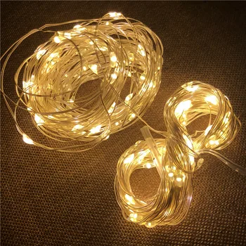 - Guirlande Lumineuse 1/2/3/5/10m USB Powered Luz LED Cadena de Luces de Hadas de la Guirnalda de la Navidad de la Decoración de Guirnalda de Navidad de la Calle