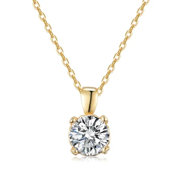 6.5 mm EF Ronda Moissanite Collar de Diamantes de la Prueba Pasa Blanco de 18 quilates Chapado en Oro de Lujo 925 de Plata de la Joyería de Regalo