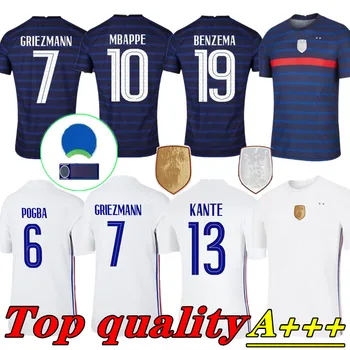 2021 2022 francia maillot de foot BENZEMA MBAPPE camisetas 21 22 GRIEZMANN POGBA KANTE casa de 2 estrellas camiseta de fútbol + parche
