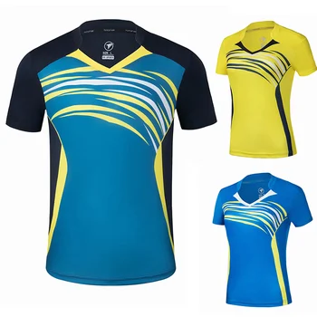 Nueva bádminton camisas Hombres / Mujeres Gimnasio Ejecución de camisetas de Tenis camisetas ,Tenis de Mesa, camisetas de secado Rápido camisa deportiva