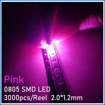 3000PCS LED SMD 0805 2012 rojo blanco rosa púrpura azul verde amarillo rojo naranja de Alta Luz de hielo blanco cálido de jade puro verde claro