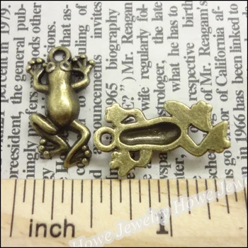 60 piezas Vintage de los Encantos de la Rana Colgante de bronce antigua Ajuste a Pulseras Collar DIY Metal para la Fabricación de Joyas
