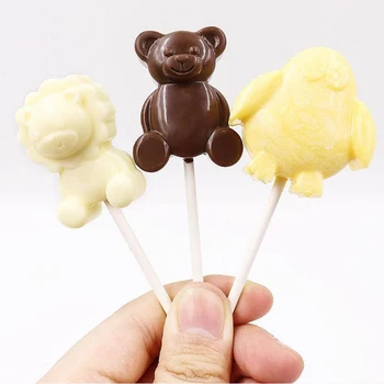 Lollipop Molde de Silicona en Forma de Animales de la Mano de Candy Cake Pop Decoración de Formar el Molde de la Hornada del Chocolate Accesorios