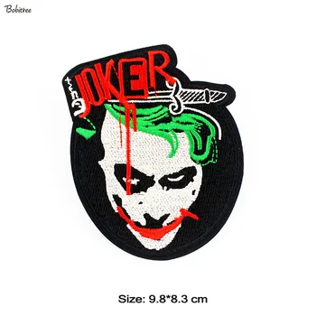 La moda Joker Parches Bordados de Hierro en la Creatividad de la Insignia de Pegatinas Apliques de Rayas de la Tela de la Mochila de Decoración