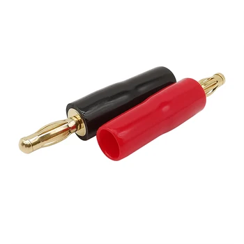 20Pcs(10Pairs) conectores tipo Banana de Cobre chapado en Oro de la Banana de 4mm Conector con Tornillo de Bloqueo para Altavoz de Audio Rojo y Negro