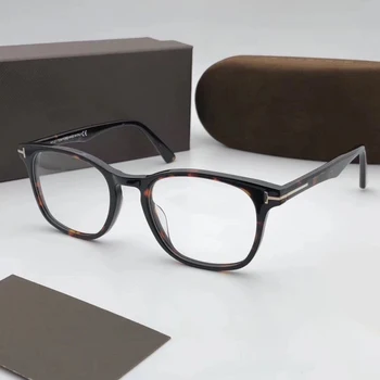El diseñador de Gafas de Marco Por Marco Cuadrado Hembra Ópticos del Acetato Negro Gafas de los Hombres TF5505