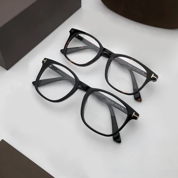 El diseñador de Gafas de Marco Por Marco Cuadrado Hembra Ópticos del Acetato Negro Gafas de los Hombres TF5505