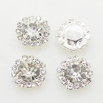 ZMASEY Precio de Venta de diamantes de Imitación de Botones 10Pcs/Lote de 15 mm Cristal Redondo Botón de Metal de los Accesorios de la Fiesta de navidad de la Tarjeta de Decoración Cinta