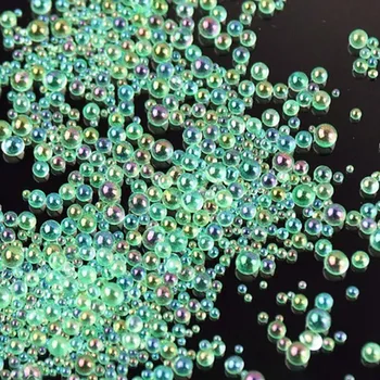 10g/Pack de 0,4-3 mm Mini Burbuja de la Bola de Perlas Diminutas perlas de Vidrio Para un Molde de Silicona UV Resina Epoxi de Relleno de la Resina de Relleno DIY Arte del Clavo de la Decoración