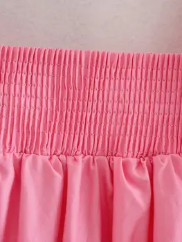 Fiesta Estilo Elástico Plaza Collar Maxi Vestido Largo De Bohemia Mujer Plisado Plisado Puff Manga Suelta Vestidos De Mujer De Color Rosa
