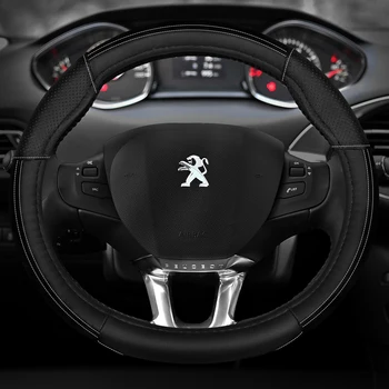Para Peugeot nuevo 308 408 3008 308s 301 de 2008 307 508 de cuero de la cubierta del volante del coche de la cubierta de la rueda