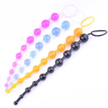 4 Colores Jelly Bolas Anales de Silicona Consolador Orgasmo Vagina Plug Play Anillo de tiro de la Bola de Estimulador de la Culata de los juguetes sexuales para la mujer