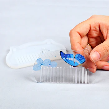 3D Transparente Peine Molde de la Joyería de Resina de moldeo de DIY Molde de Silicona Peine de Moldes Artesanales de Maquillaje AccessoriesCY