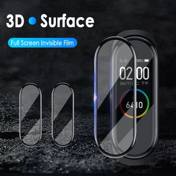 3D Protector de Vidrio Para Xiaomi Mi Band 5 6 Película de Vidrio Para Mi Band5 Inteligente Correa de reloj 5 6 Suave Protector de Pantalla de Cine Para Mi Banda de 6