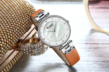CURREN de la Moda Casual de Dama Reloj de Plata de Acero Inoxidable Relojes de Cuarzo de las Mujeres del Calendario Impermeable Niña Relogio del Reloj Feminino