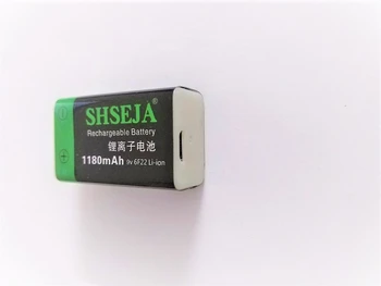 6pcs/lot SHSEJA Constante del voltaje de 9V 1180mAh la batería de litio recargable USB de polímero de litio de detector de metal de la batería recargable