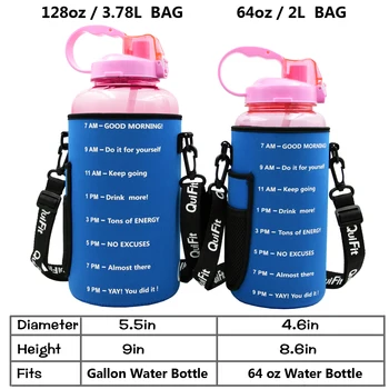BuildLife Portátil Botella de Agua de la Tapa de la Bolsa Ajustable Con Correa Extraíble Para el 3.8 L 2L Tritan Botellas Manga de Deportes al aire libre Gimnasio