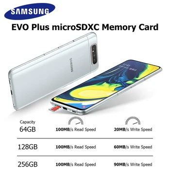 Samsung EVO Plus Tarjeta de Memoria microSDXC 64GB 128GB 256GB Clase 10 Microsd TF Tarjeta de U3 100MB/s Adaptador SD Para la Cámara envío Rápido