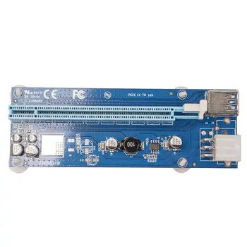 USB 3.0 Mini PCI-E PCI Express PCIe de 1x A 16x Extender Vertical de Recaudación de SATA de la Tarjeta de Adaptador de 6Pin Cable de Alimentación Para la Minería BTC