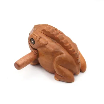 Tailandia lucky frog sólido tallado en madera, artesanías de visualización creativa 1 pieza populares de interés turístico, tienda de regalos sonido de madera de la rana