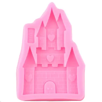 Castillo de la princesa de Silicona Moldes en 3D de la Casa de Fondant Molde DIY Bebé Pastel de Cumpleaños Decoración de las Herramientas de Dulces de Arcilla de Chocolate Gumpaste Molde