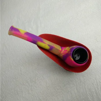 De silicona tubo de tubo de metal de vidrio portátil de silicona tabaco de pipa pipa pipa de malezas de la tubería las tuberías para fumar
