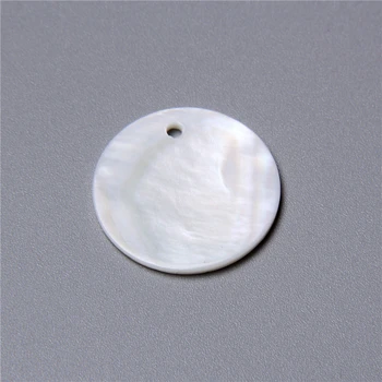 25MM Blanco alrededor de la Madre Natural de la Perla Shell Encantos Colgante Para DIY Collar Pendiente de la Joyería Encontrar Pulsera de Suministros