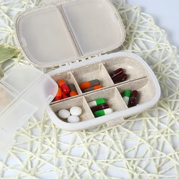 1Pc Portátil Vacía Drogas Cuadro 8 cuadrículas organizador de contenedor para las tabletas de viaje píldora de la caja de la Medicina de Caso Para la Sana Carem