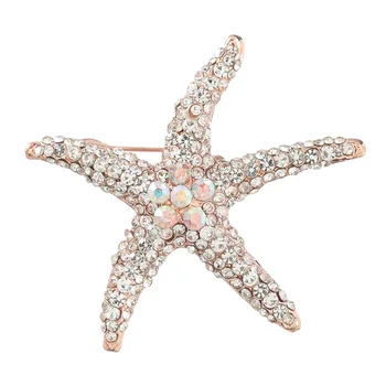 CINDY XIANG Nuevo de Metal de Moda Llena de diamantes de imitación Broche de Estrella de mar Pines Hembra Creativo Ramillete de Animales Broches Accesorios de la Joyería