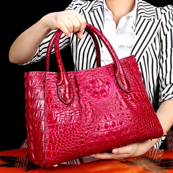 De lujo Cocodrilo Mujer Paquete de Cuero Genuino Oblicuo Bolso de Hombro Sola señora bolsos mujeres, bolsas de diseñador de envío gratis