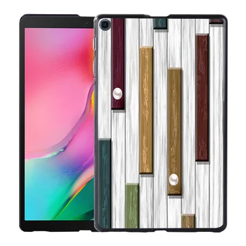 Durable caja de la Tableta de Samsung Galaxy Tab, Un 8.0 (2019) T290 T295 de Madera Simple Patrón de Plástico Ultra Slim Shell + Gratis Stylus