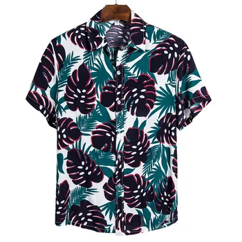 MJARTORIA de la Nueva Llegada de los Hombres de las Camisas de los Hombres de Hawai Camicias Casual de Un Botón Salvaje de Camisas estampadas de manga Corta Blusas Tops 2020
