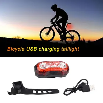 Impermeable de la Bicicleta Luz Trasera Recargable USB de 4 LED de Bicicletas de la Lámpara 5 Modos de Ciclismo de la luz trasera con Batería Incorporada