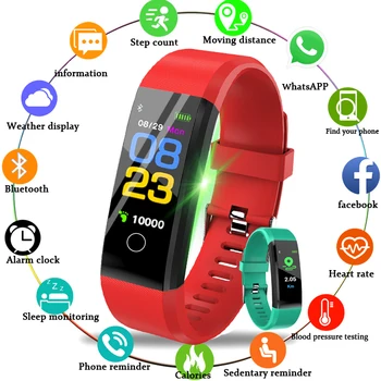 Smart Pulsera ID115Plus Deporte de Bluetooth Pulsera de más de 115 Monitor de Ritmo Cardíaco Reloj de la Actividad de Fitness Tracker Banda Inteligente, Relojes