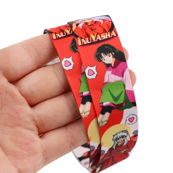 1 Pcs Lindo Japón Anime Inuyasha Eslingas Llavero Colgando de la Cuerda de Correas de Cuello USB Insignia del Titular de Accesorios de Cosplay Figura Juguetes de Regalo