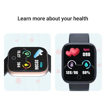 Y68S Bluetooth Smart Watch de la Moda Impermeable de Fitness Tracker Monitor de Frecuencia Cardíaca Presión Arterial D20S Smartwatch Para IOS, Android