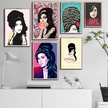 Amy Winehouse Popular Cantante De Música De La Estrella Pop Del Arte De La Pintura Lienzo De Seda Sexy Cartel De La Pared De La Foto De La Decoración Del Hogar, Los Fans De La Colección De Don