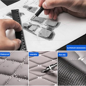 Coche alfombras de Piso Universal de Cuero Impermeable de Bandolero Para PEUGEOT, MITSUBISHI, MAZDA Auto a prueba de Polvo de la Alfombra Interior Accesorios