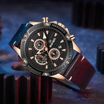SWISH para Hombre de la Moda de los Relojes de la Marca Superior de Lujo Impermeable Militar Cronógrafo Deporte Reloj de Pulsera de Cuarzo de los Hombres Reloj Reloj Hombre 2021