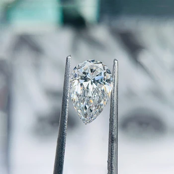 Szjinao 10pcs Real Suelto Gesmtones Moissanite Piedra 0.1 ct 1.5*3 mm en Forma de Pera de Diamante D Color VVS1 Indefinido Para el Material de Joyería
