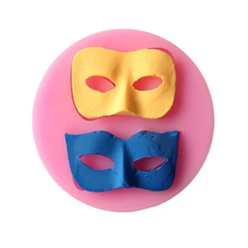 La mascarada de la Máscara de la Forma del Molde de Silicona para Fondant Moldes de Decoración de Torta de Herramientas de Chocolate de Cocina DIY Herramientas para Hornear