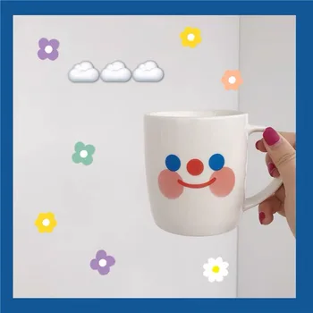 Nueva Creative Cloud Sonrisa de la Cara Taza de Cerámica de dibujos animados de Blanco Café Té Leche Tazas con Asa 320ML Novedad Regalos de Cumpleaños Tazas