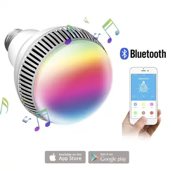 Smart RGB Bombilla compatibles con Bluetooth 4.0 Altavoces de Audio de la Lámpara LED Regulable de Música Inalámbrico de la Bombilla de la Luz de Color Cambiante WiFi de Control