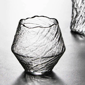 Japonés hecho a Mano Martillado de Whisky de Cristal resistente al Calor Taza de Jugo de Licor de Whisky Vino de Cristal de Vidrio de Catering de la Copa de Cristalería