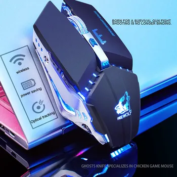 El Led inalámbrico Ratón Ratón Bluetooth Inalámbrico de Silencio Recargable Wireless Gaming Mouse Rato mouse Ergonómicos 6 Botones Para Pc/ordenador portátil