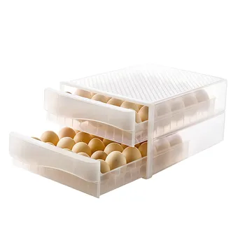 Huevos de plástico contenedor frigorífico huevos de la caja de almacenamiento apilable huevos transparentes cuadro adecuado para la gran cantidad (60 huevos)